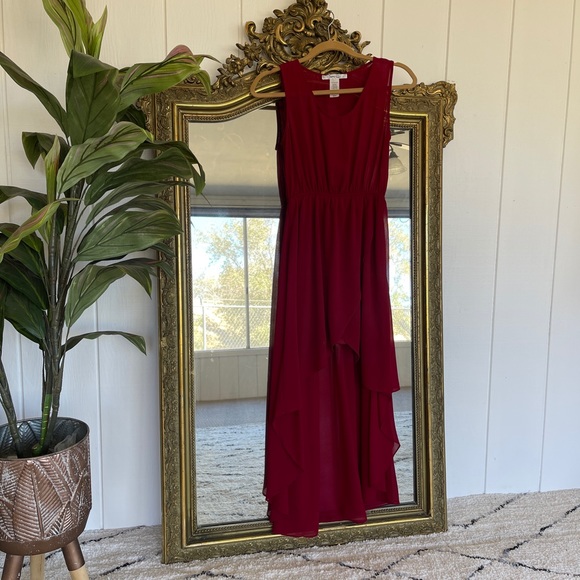 Burgundy High Low Dress - Picture 1 of 2